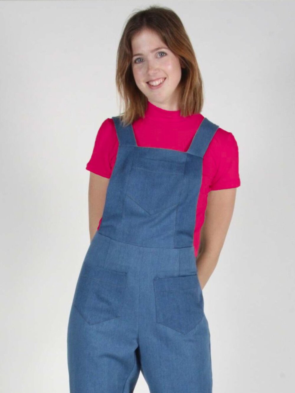 Shama Cropped Tee in Magenta